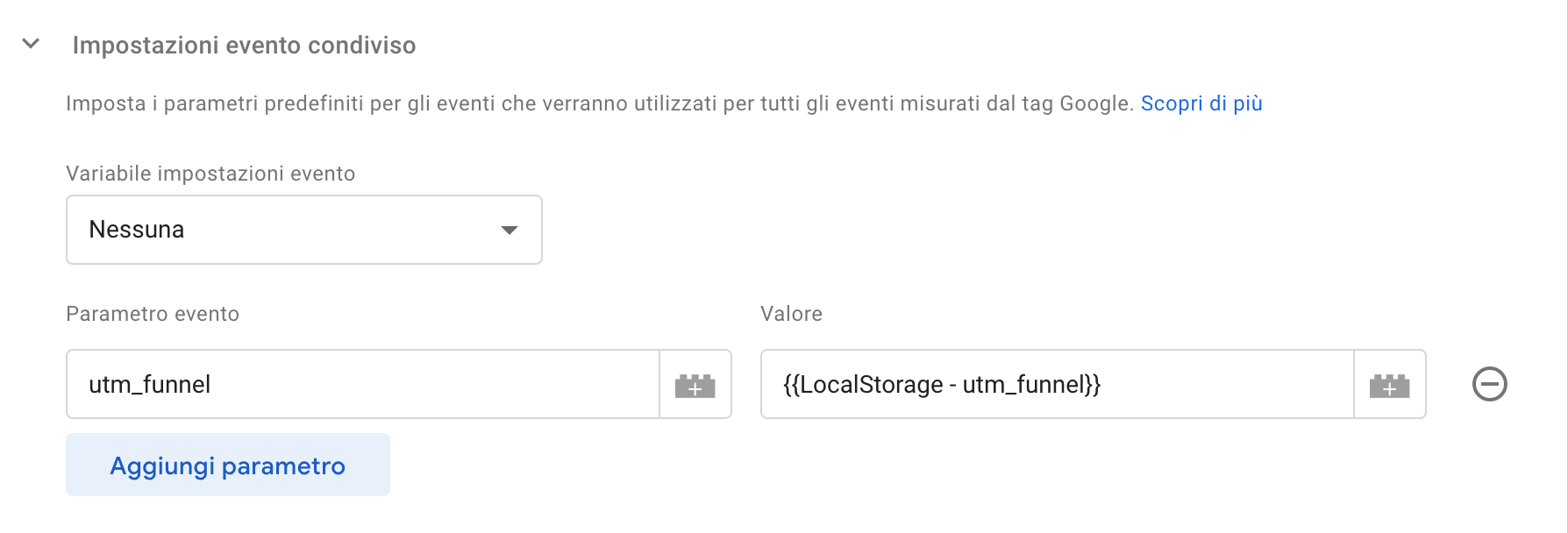 Aggiungere il parametro UTM Local Storage su Google Tag Manager
